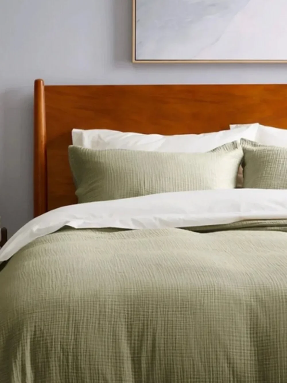 NWT Quince Organic Airy Gauze Twin Duvet Cover in Olive